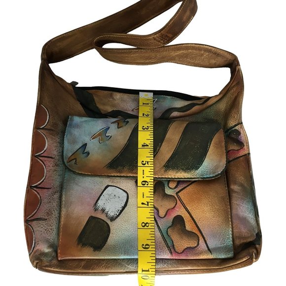 Anuschka NEVER USED Handpainted Leather Shoulder Bag Southwest - Picture 6 of 12